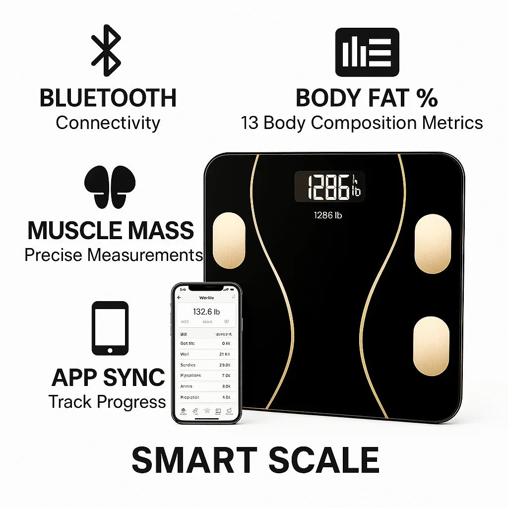 SmartScale™ Measuring 13 Body Metrics – Fitness Tracking Scale
